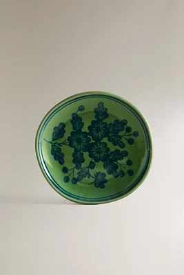 ASSIETTE PLATE GRÈS FLEURS