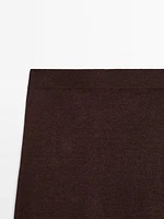 100% linen long flounce skirt