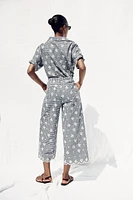 PANTALON JUPE-CULOTTE VICHY BRODÉ