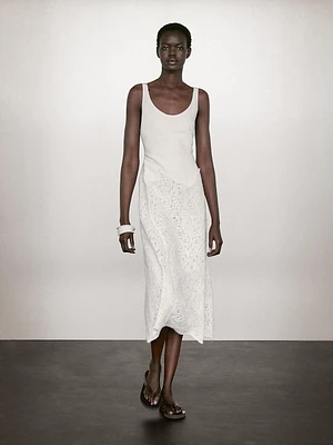 Robe midi ample en coton mélangé