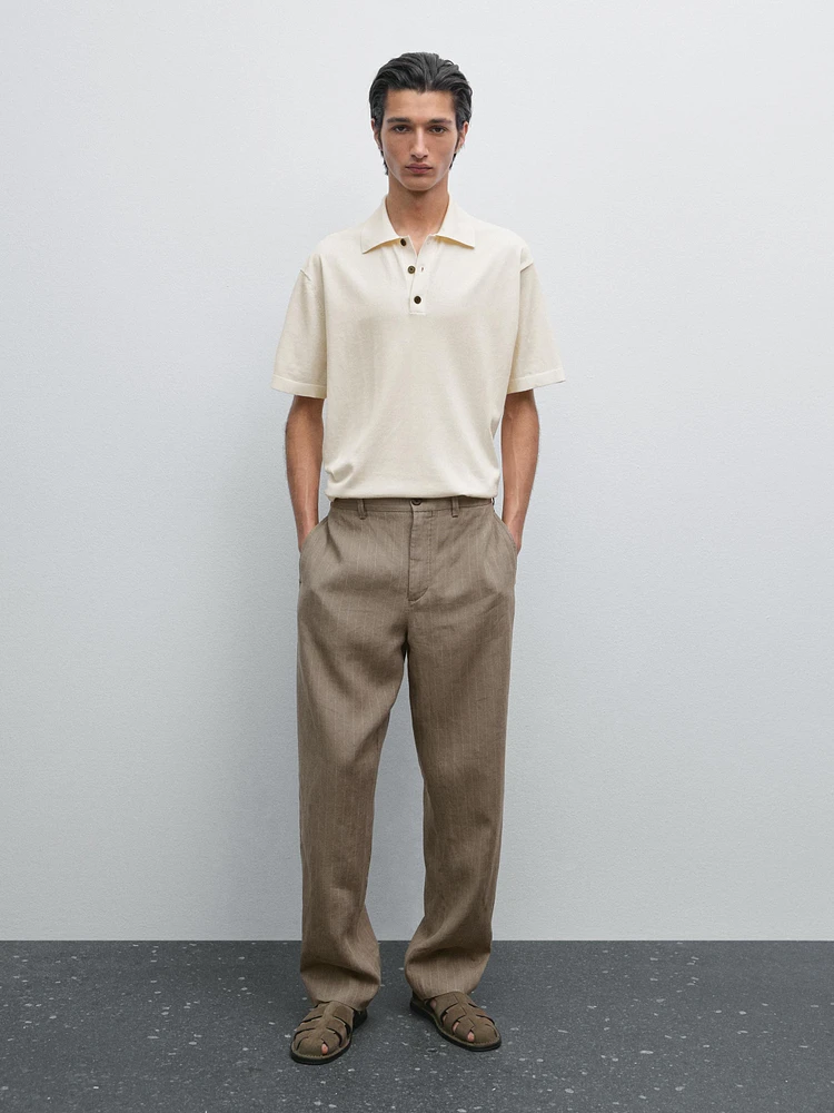 100% cotton regular fit knit polo shirt