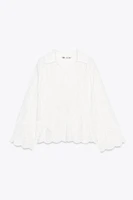 ZW COLLECTION RUCHED EMBROIDERED BLOUSE