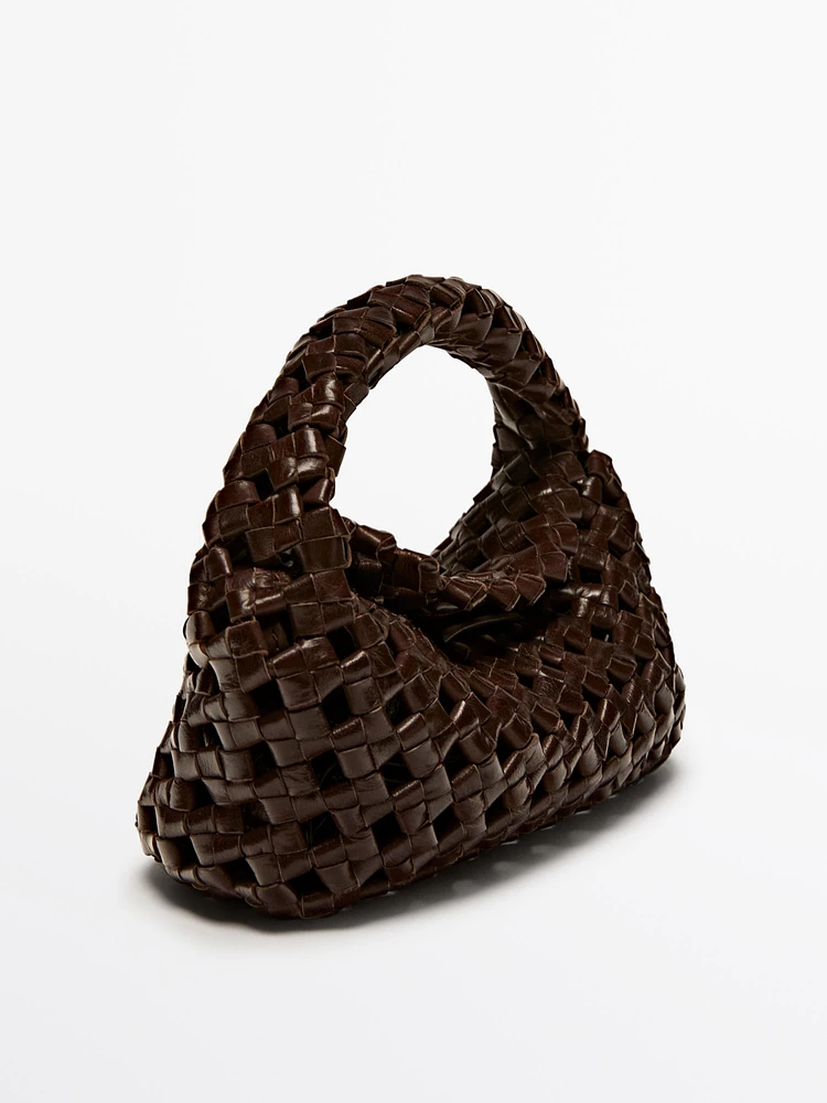 Nappa leather braided mini bag