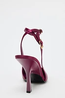 SATIN FINISH SLINGBACK PUMPS