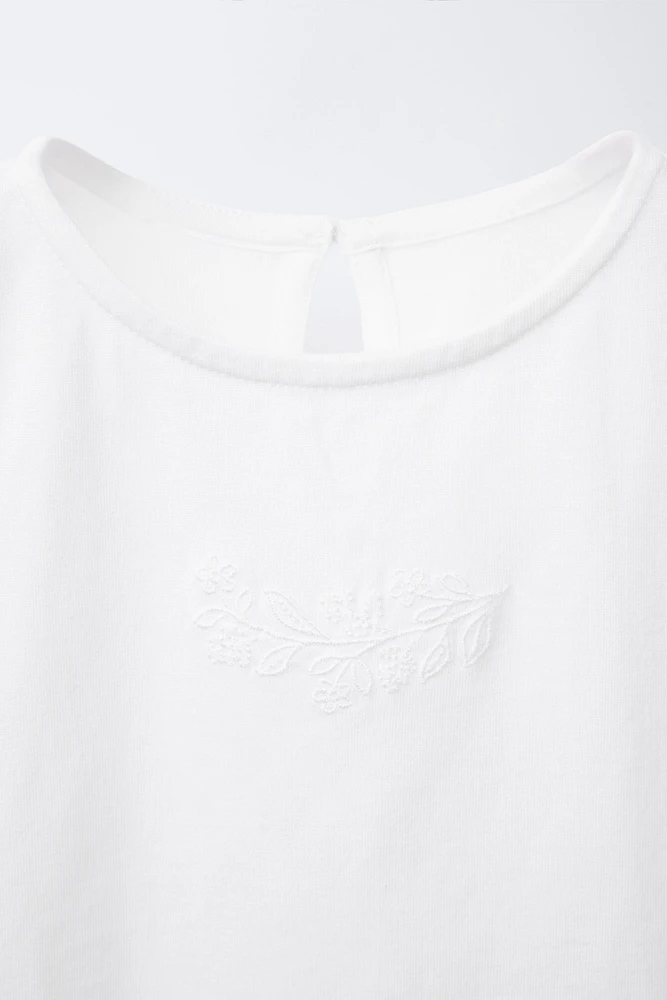 BLOUSE FLEUR BRODÉE PETITS NŒUDS