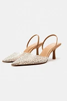 PEARL HEELED SLINGBACKS