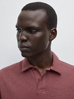 Textured piqué short sleeve polo shirt