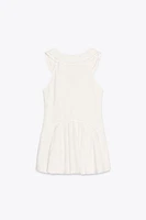 PLEATED PETER PAN COLLAR SHORT DRESS