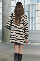 ANIMAL PRINT LEATHER COAT ZW COLLECTION