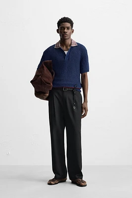 POLO EN MAILLE STRUCTURE CONTRASTE