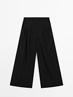 Pantalon palazzo fluide à pinces