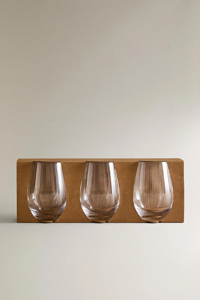 SET OF ROUNDED GLASS TUMBLERS (SET OF 3)