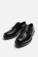 DOUBLE BUCKLE LEATHER SHOES