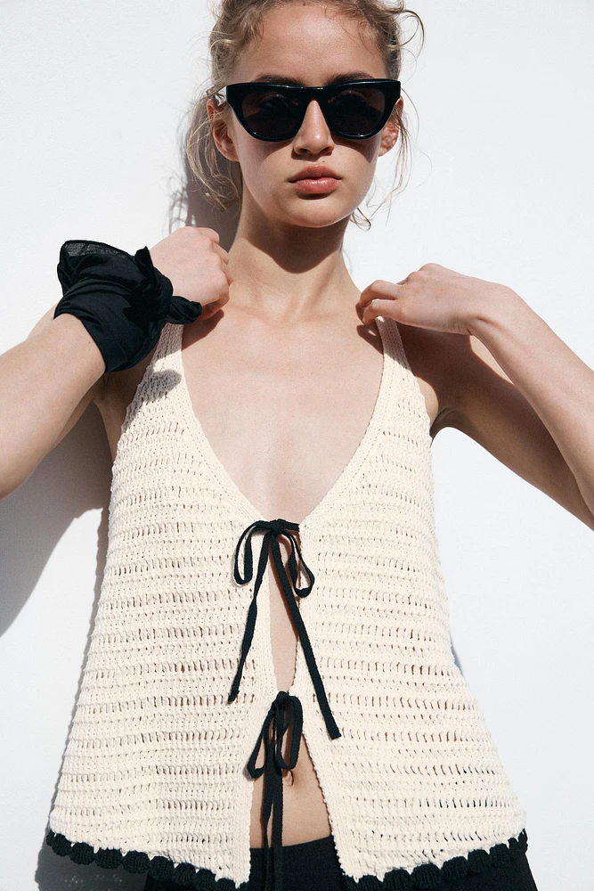 TOP CROCHET NŒUDS