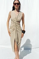 CUT OUT KNOT MIDI DRESS