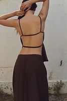 EMBROIDERED OPEN BACK TOP