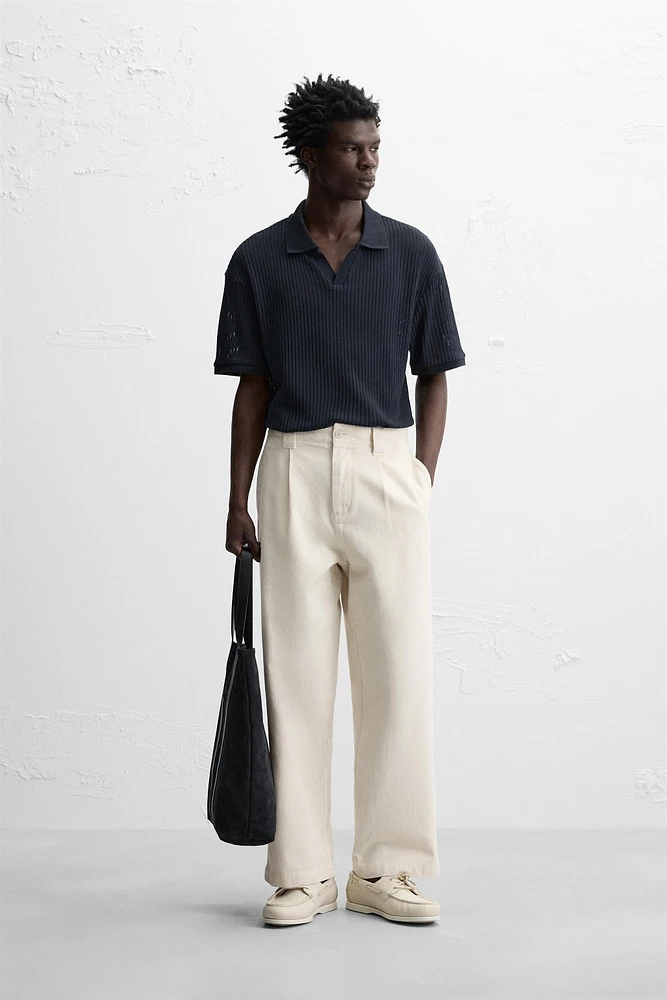 TEXTURED KNIT POLO SHIRT
