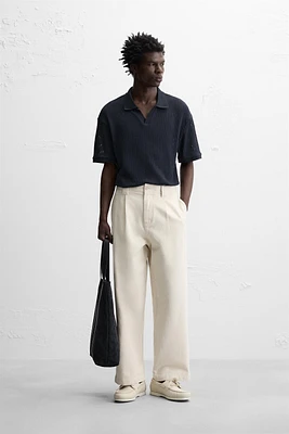 TEXTURED KNIT POLO SHIRT