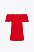 ROBE COURTE À VOLANT