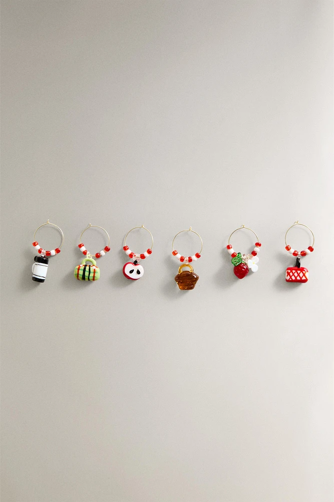 SET OF PICNIC GLASS CHARMS (SET OF 6)