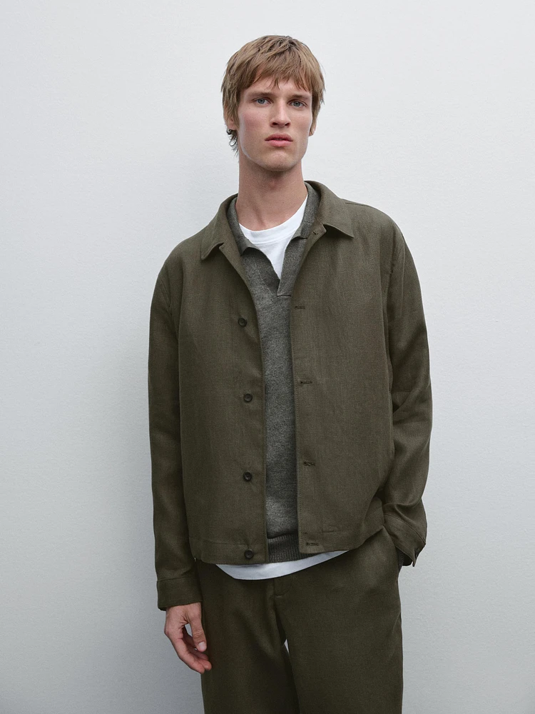 100% linen overshirt