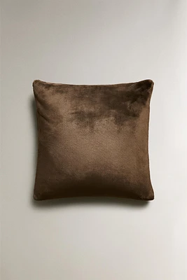 PLAIN FAUX FUR THROW PILLOW COVER