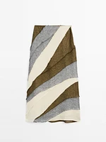 Jupe midi patchwork 100 % lin