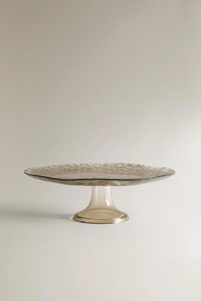 SPINWASH GLASS SERVING DISH WITH STAND