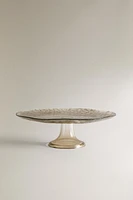 SPINWASH GLASS SERVING DISH WITH STAND