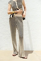 STRIPED CUT KNIT PANTS
