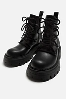 CHUNKY LACE-UP BOOTS