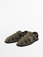 Sandales à lanières en cuir