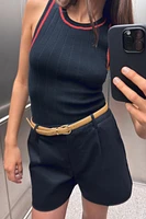BELTED SHORTS WITH DARTS