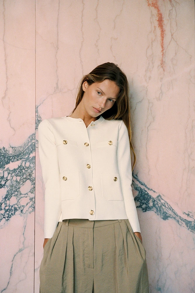 GILET EN MAILLE UNI