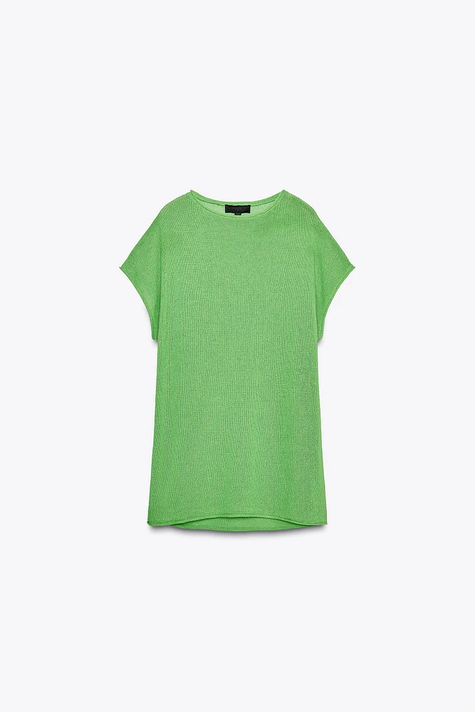 TOP EN MAILLE MANCHES LARGES