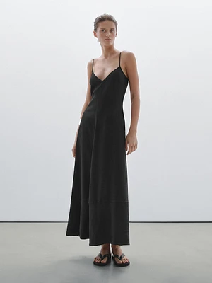 Long flowing V-neck dress