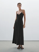 Long flowing V-neck dress