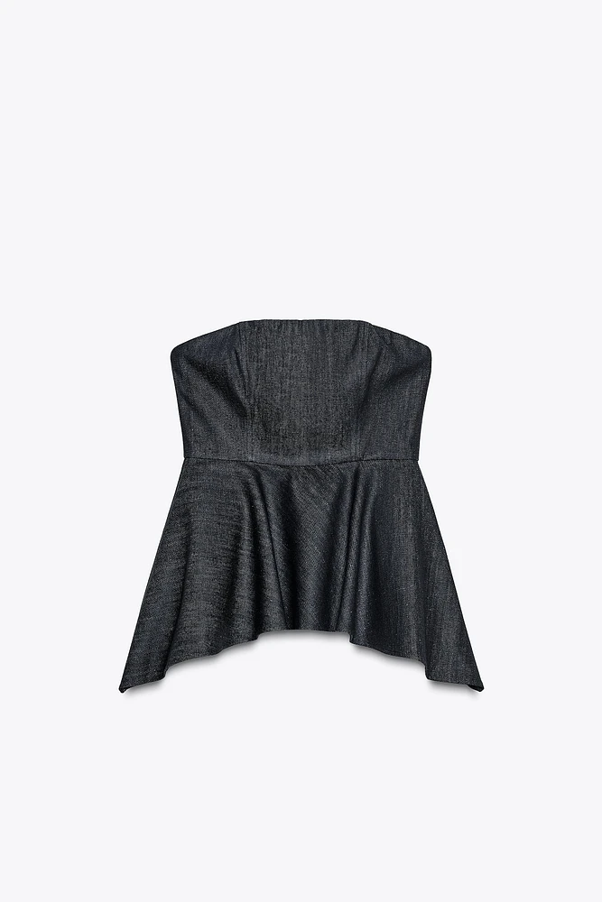 TOP BANDEAU EN DENIM ZW COLLECTION