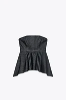 TOP BANDEAU EN DENIM ZW COLLECTION