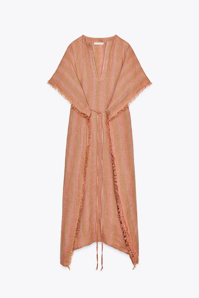 100% LINEN MULTI-POSITION KAFTAN ZW COLLECTION