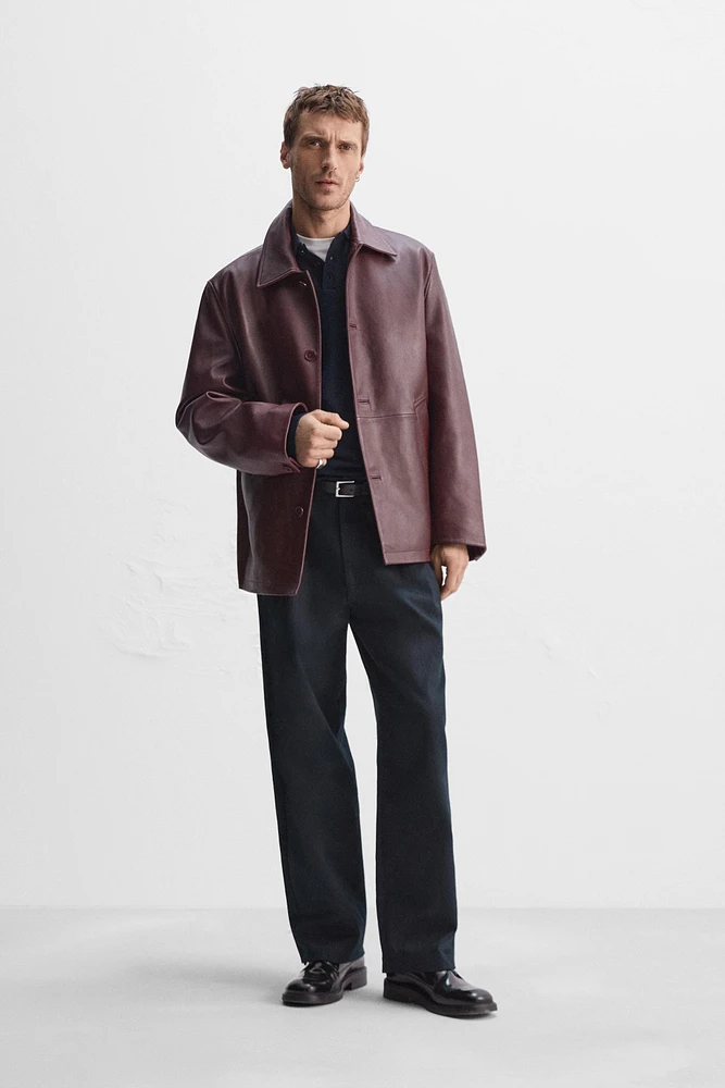 Zara VINTAGE EFFECT LEATHER JACKET | Mall of America®