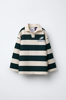 PHILADELPHIA EAGLES © NFL STRIPED POLO SWEATSHIRT