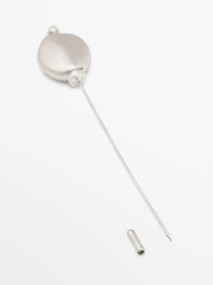 Broche pièce céramique feuille