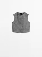 Veste courte sans manches lin