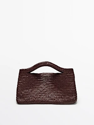 Sac moyen format en cuir nappa tressé
