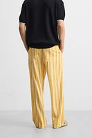 PANTALON RAYÉ VISCOSE ET LIN
