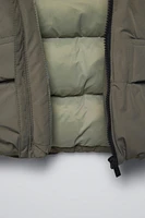 WATER REPELLENT HOODED DOWN PUFFER COAT