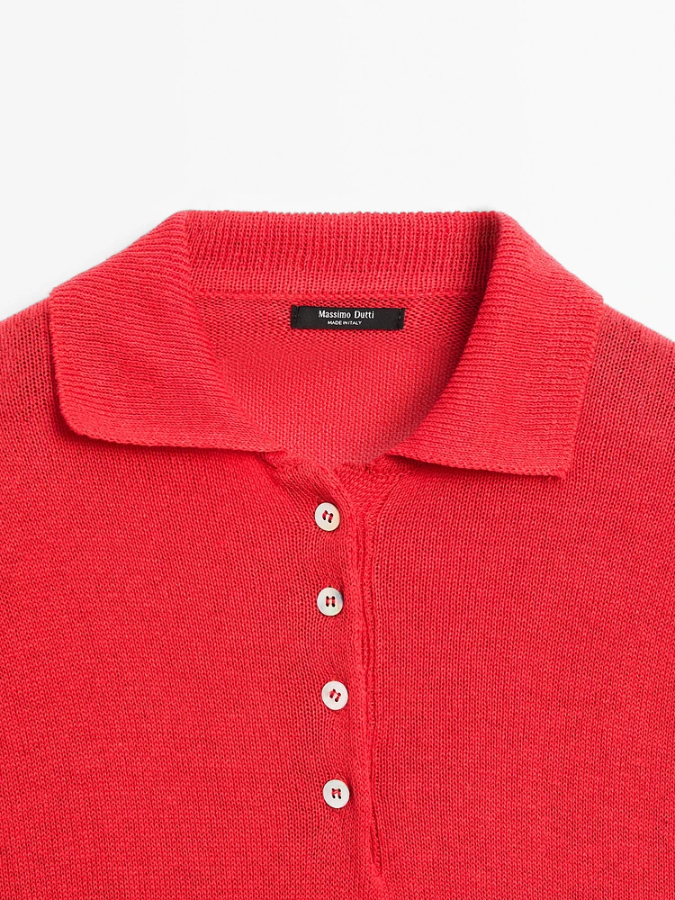 Pull en maille oversize à col polo