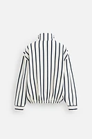 SWEAT À RAYURES COL ZIPPÉ