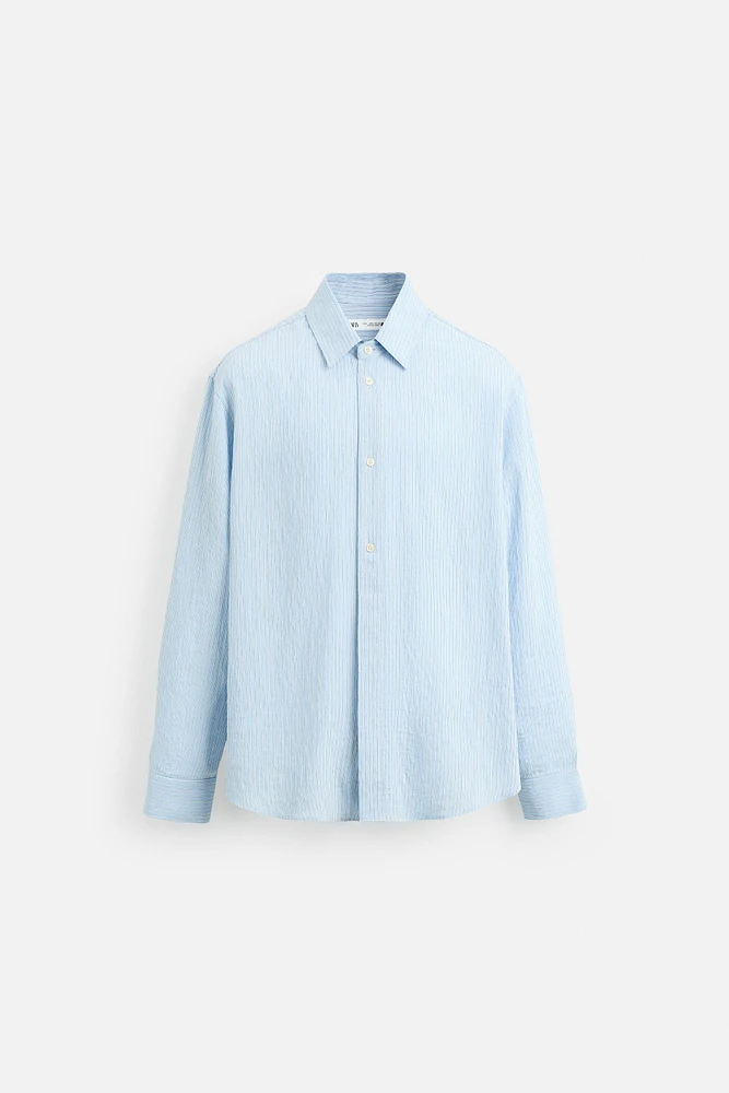 STRIPED VISCOSE BLEND SHIRT